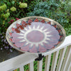 Red African Daisy Bird Bath with Over Rail Bracket