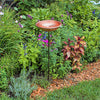 Hammered Solid Copper Bird Bath with Stake