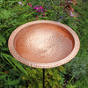 Hammered Solid Copper Bird Bath with Stake