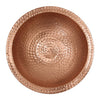 Hammered Solid Copper Bird Bath with Stake