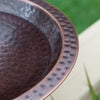 Copper Finish Hammered Metal Bird Bath for 4 x 4 Post - BirdHousesAndBaths.com