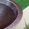 Copper Finish Hammered Metal Extra Large Bird Bath for 4 x 4 Post - BirdHousesAndBaths.com