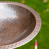 Copper Finish Hammered Metal Bird Bath for 4 x 4 Post - BirdHousesAndBaths.com