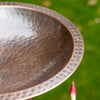Copper Finish Hammered Metal Extra Large Bird Bath for 4 x 4 Post - BirdHousesAndBaths.com