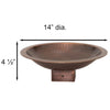 Copper Finish Hammered Metal Bird Bath for 4 x 4 Post - BirdHousesAndBaths.com