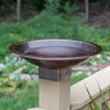 Copper Finish Hammered Metal Bird Bath for 4 x 4 Post - BirdHousesAndBaths.com