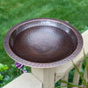 Copper Finish Hammered Metal Bird Bath for 4 x 4 Post - BirdHousesAndBaths.com