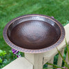 Copper Finish Hammered Metal Extra Large Bird Bath for 4 x 4 Post - BirdHousesAndBaths.com