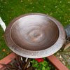 Copper Finish Hammered Metal Extra Large Bird Bath for 4 x 4 Post - BirdHousesAndBaths.com