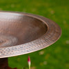 Copper Finish Hammered Metal Extra Large Bird Bath for 4 x 4 Post - BirdHousesAndBaths.com