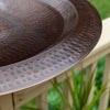 Copper Finish Hammered Metal Extra Large Bird Bath for 4 x 4 Post - BirdHousesAndBaths.com