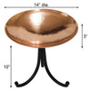 Copper Plated Metal Bird Bath with Tripod Stand - BirdHousesAndBaths.com