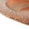 Ancient Graffiti Steel Bird Bath and Stand, Copper Plated - BirdHousesAndBaths.com