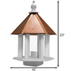 Azalea Bird Feeder with Hammered Copper Colored Metal Roof - BirdHousesAndBaths.com
