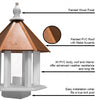 Azalea Bird Feeder with Hammered Copper Colored Metal Roof - BirdHousesAndBaths.com