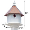 Gardenia Bird House with Hammered Copper Colored Metal Roof - BirdHousesAndBaths.com