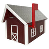 Amish Recycled Plastic Deluxe Mailbox, Cherrywood & White - BirdHousesAndBaths.com