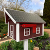 Amish Recycled Plastic Deluxe Mailbox, Cherrywood & White - BirdHousesAndBaths.com