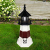 Amish Montauk Lighthouse, Cherrywood & White, 33"H - BirdHousesAndBaths.com