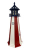 Amish Patriotic Striped Lighthouse, 57"H - BirdHousesAndBaths.com