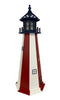 Amish Patriotic Striped Lighthouse, 57"H - BirdHousesAndBaths.com