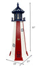 Amish Patriotic Striped Lighthouse, 57"H - BirdHousesAndBaths.com