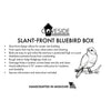 Slant-Front Bluebird Box - BirdHousesAndBaths.com