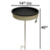 Erva Heated Beige Bird Bath with Pole - BirdHousesAndBaths.com