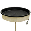 Erva Heated Beige Bird Bath with Pole - BirdHousesAndBaths.com