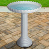 Farm Innovators Scalloped Heated Bird Bath & Pedestal - BirdHousesAndBaths.com