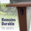 Recycled Plastic Slant-Front Bluebird House, Brn