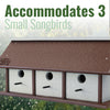 Recycled Plastic Triple Wren House, Horizontal