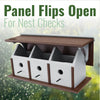 Recycled Plastic Triple Wren House, Horizontal