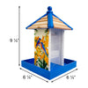 Townhouse Bird Feeder, Bluebirds w/Camellia