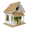 Squirrel Cottage Bird House, Weathered White