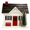 Holiday Ski Chalet Bird House with LEDs - BirdHousesAndBaths.com