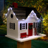 Holiday Ski Chalet Bird House with LEDs - BirdHousesAndBaths.com