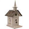 Country Chapel White Bird House - BirdHousesAndBaths.com
