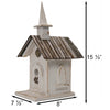 Country Chapel White Bird House - BirdHousesAndBaths.com