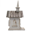 Country Chapel White Bird House - BirdHousesAndBaths.com
