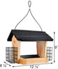 Cedar Hopper Bird Feeder with Suet Cages, Small