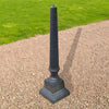 Stepped Cast Aluminum Sundial Pedestal, Antique, 24"