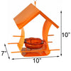 Orange Metal Six Station Oriole Feeder