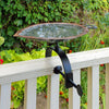 Aspen Leaf Bird Bath with Over Rail Bracket - BirdHousesAndBaths.com