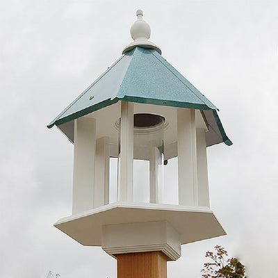 Azalea Bird Feeder with Verdigris Roof - BirdHousesAndBaths.com