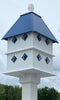 Manor Bird House with Cobalt Blue Roof - BirdHousesAndBaths.com