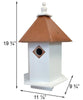 Sycamore Bird House with Hammered Copper Colored Roof - BirdHousesAndBaths.com