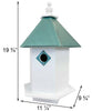 Sycamore Bird House with Verdigris Roof - BirdHousesAndBaths.com