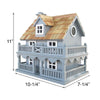Novelty Cottage Bird House, Blue - BirdHousesAndBaths.com