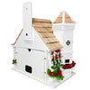 Yuletide Cottage Bird House, White - BirdHousesAndBaths.com
